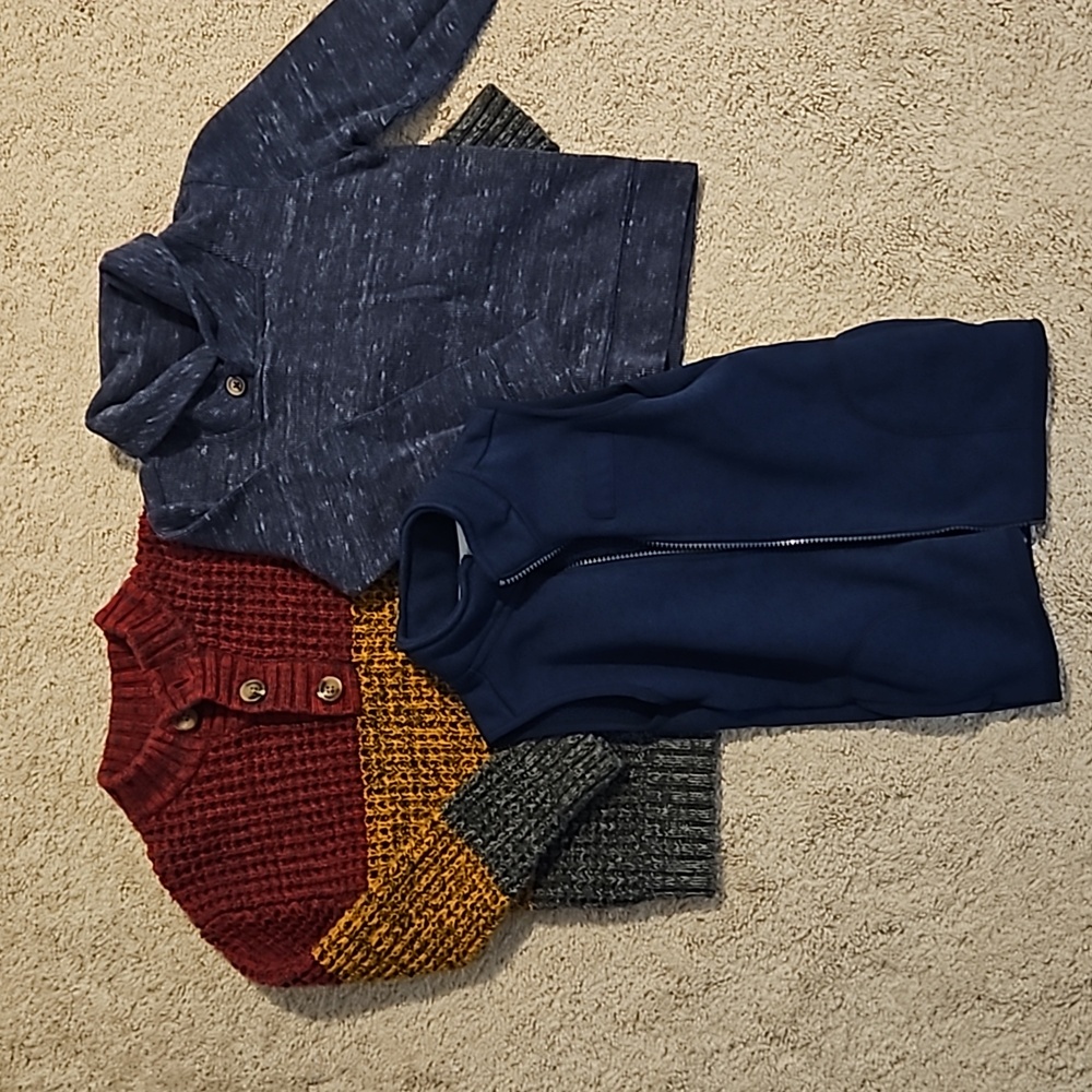 Set lot bundle boys 5T fall winter sweater pullover vest